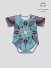 Детское боди / Абстрактный цветок. Голубой.