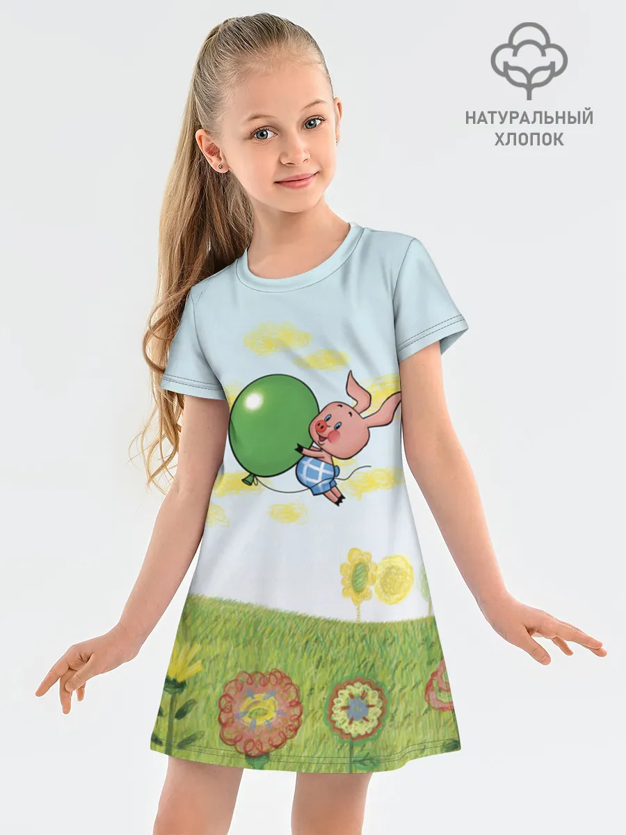 Детское платье хлопок / Союзмультфильм PyatachokBlue