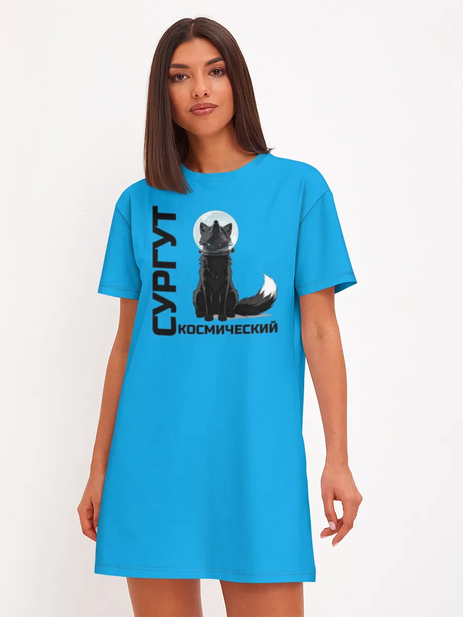 Женское платье хлопок / Сургут космический лис