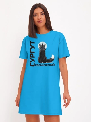 Женское платье хлопок / Дизайн Сургут космический лис