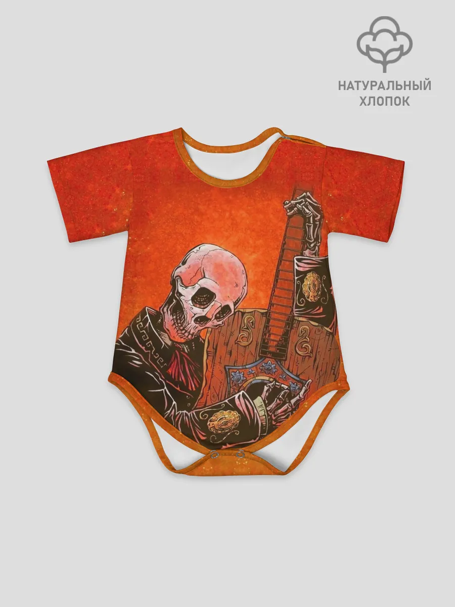 Детское боди / Скелет с гитарой