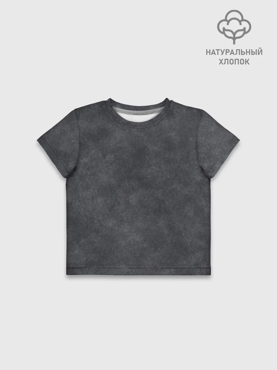 Футболка для девочки укороченная оверсайз хлопок / Варёнка dark grey