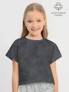 Футболка для девочки укороченная оверсайз хлопок / Варёнка dark grey