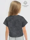 Футболка для девочки укороченная оверсайз хлопок / Варёнка dark grey