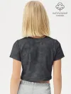 Футболка для девочки укороченная базовая хлопок / Варёнка dark grey
