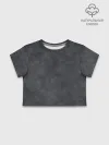 Футболка для девочки укороченная базовая хлопок / Варёнка dark grey