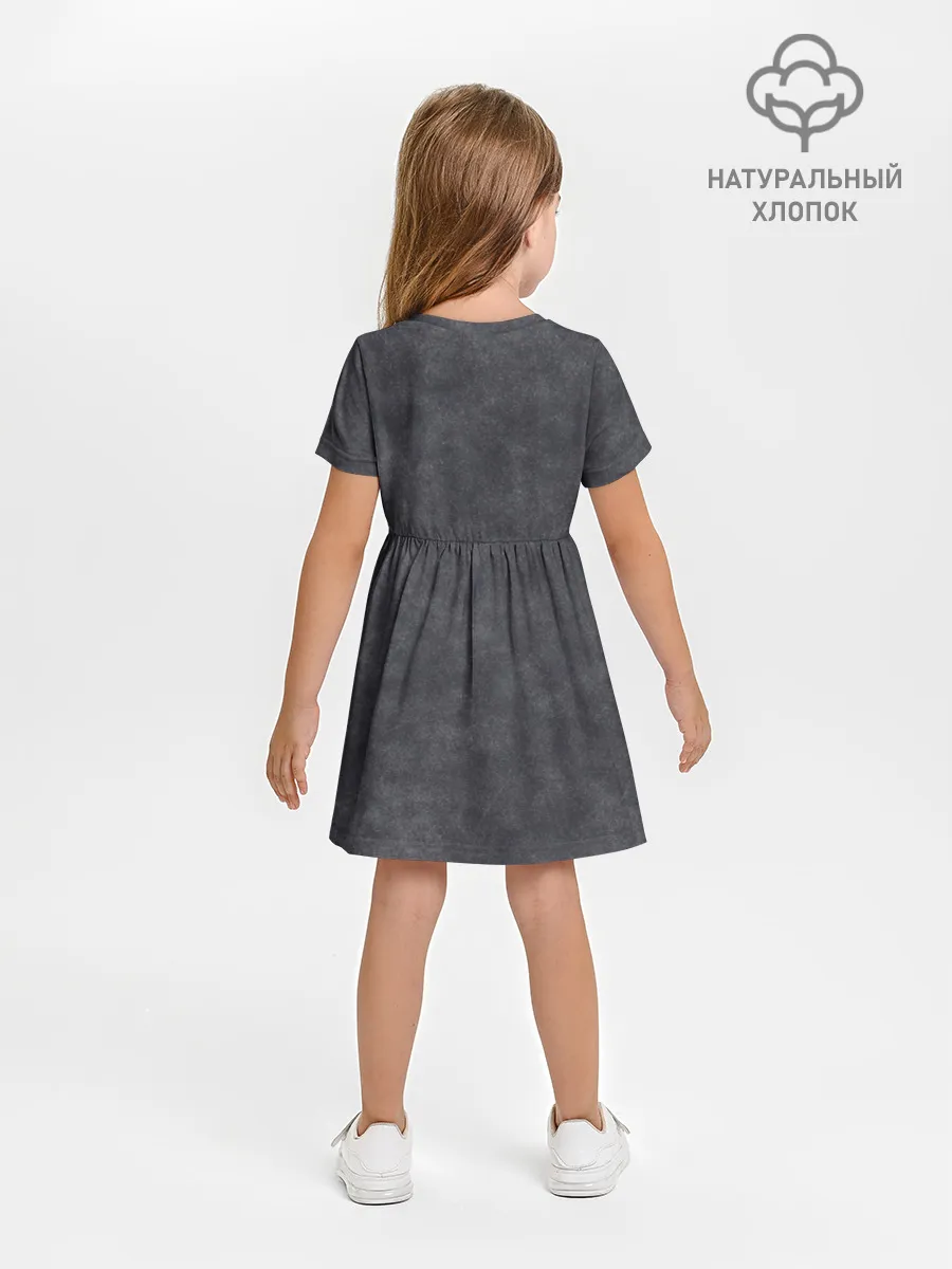 Платье детское отрезное. Хлопок / Варёнка dark grey
