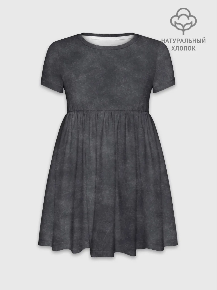 Платье детское отрезное. Хлопок / Варёнка dark grey