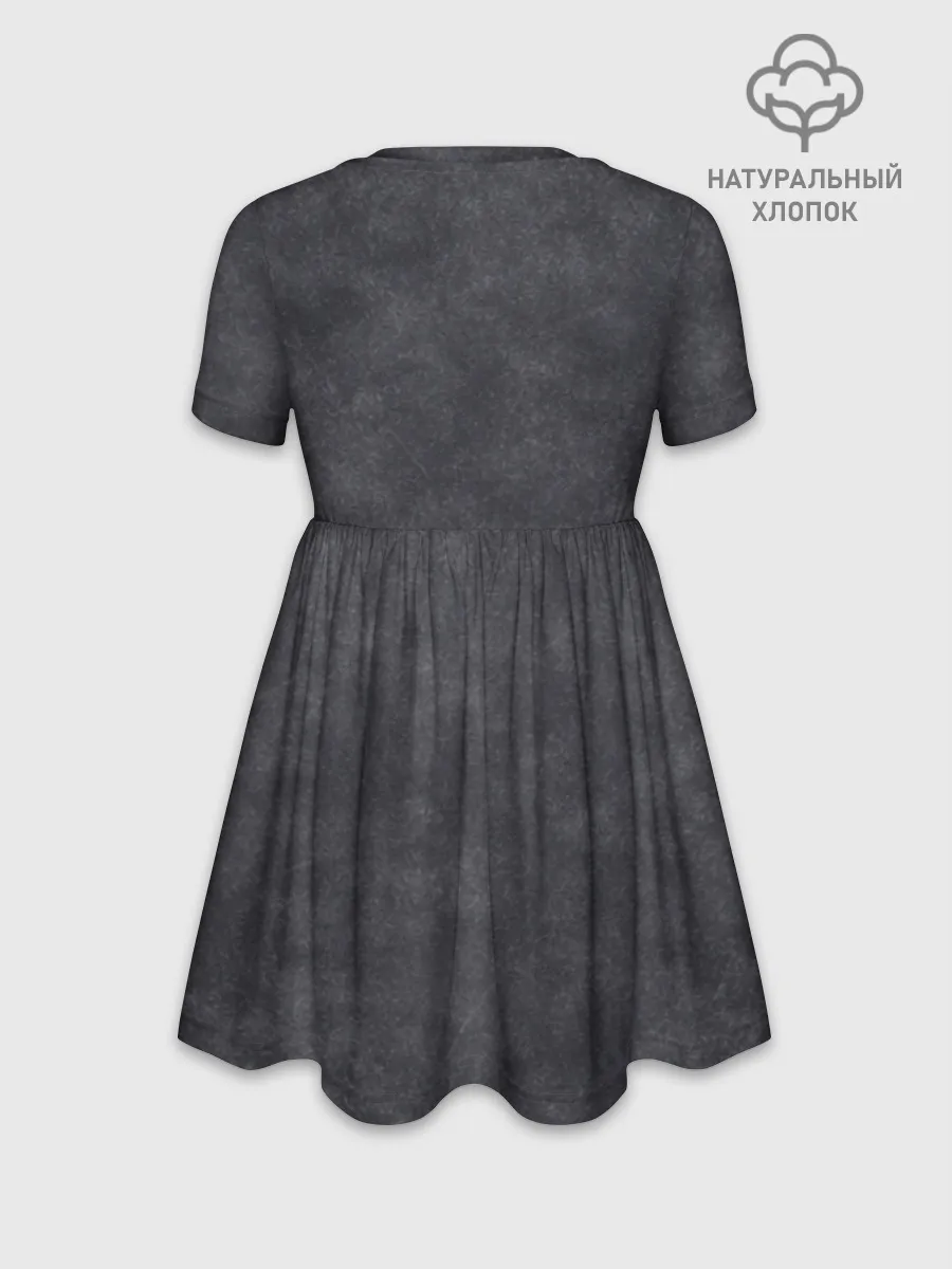 Платье детское отрезное. Хлопок / Варёнка dark grey