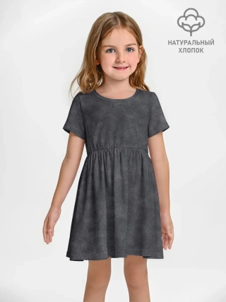 Платье детское отрезное. Хлопок / Варёнка dark grey