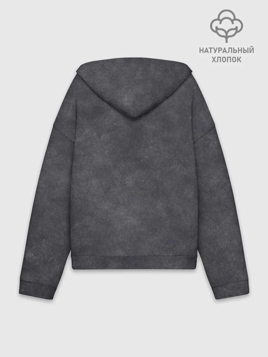 Худи женский оверсайз хлопок / Варёнка dark grey