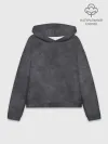 Худи женский оверсайз хлопок / Варёнка dark grey