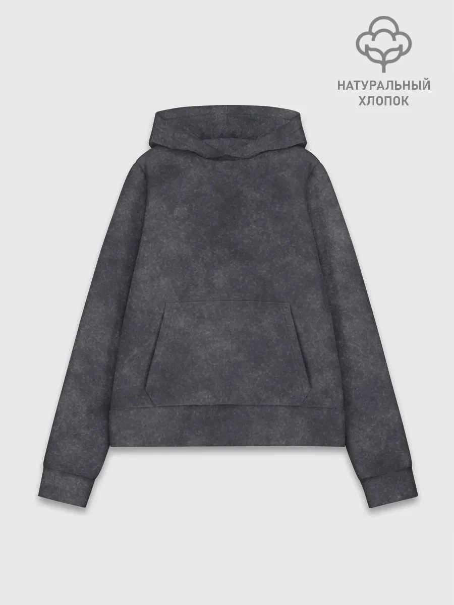 Худи женский база хлопок / Варёнка dark grey