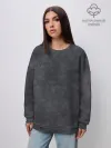 Женский свитшот оверсайз хлопок / Варёнка dark grey