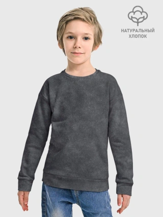 Детский свитшот хлопок / Варёнка dark grey