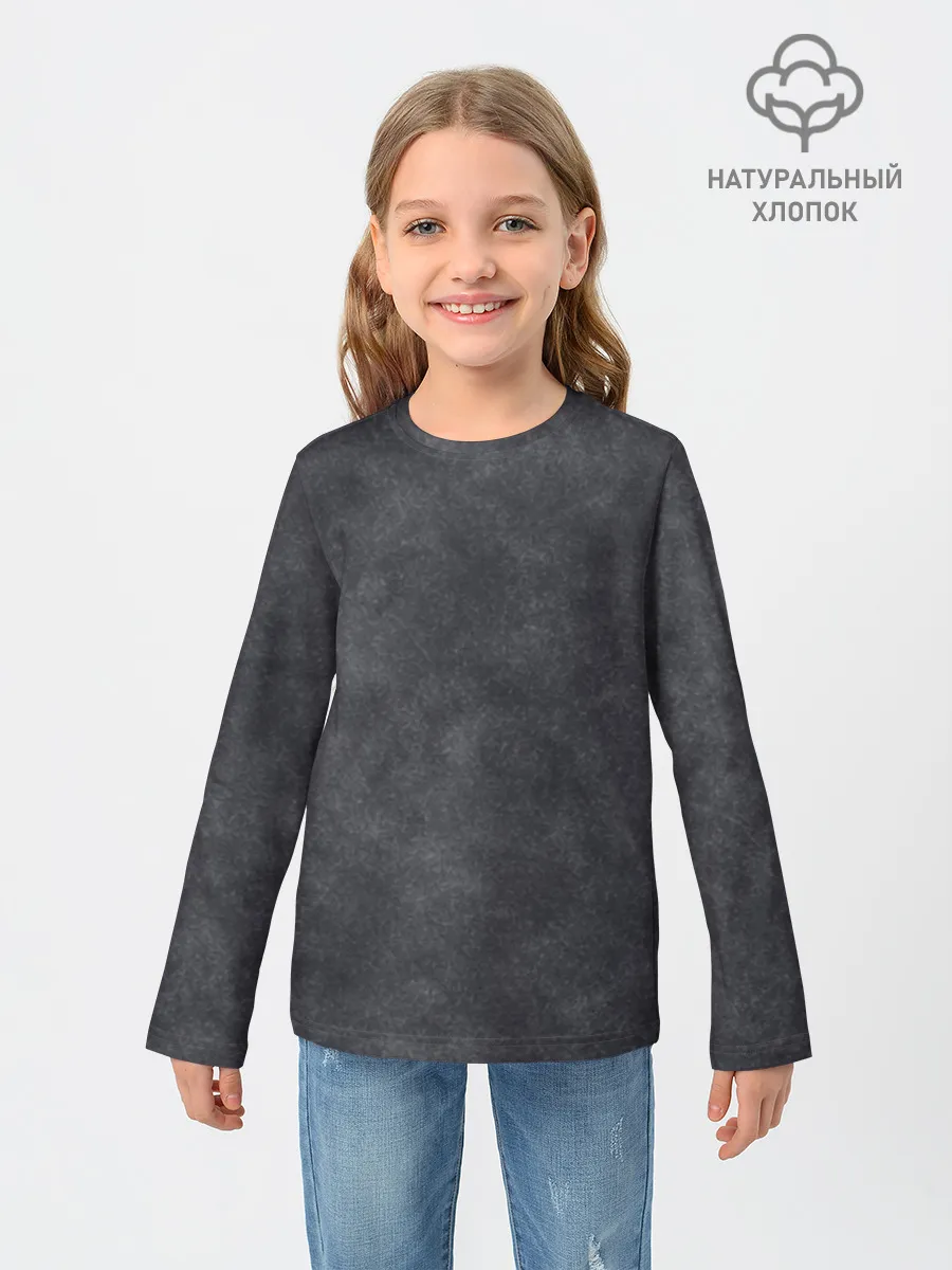 Детский лонгслив хлопок / Варёнка dark grey