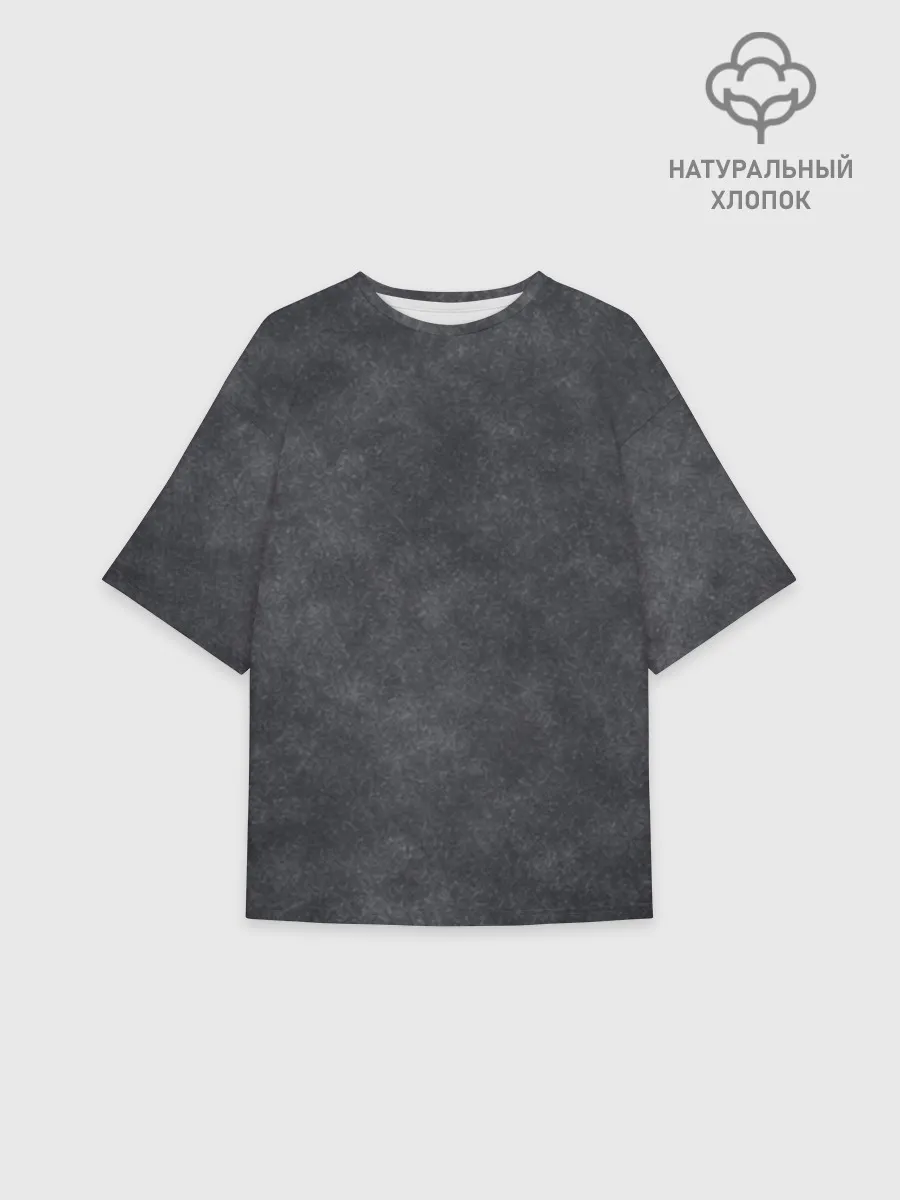 Женская футболка оверсайз хлопок / Варёнка dark grey
