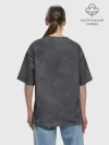 Женская футболка оверсайз хлопок / Варёнка dark grey