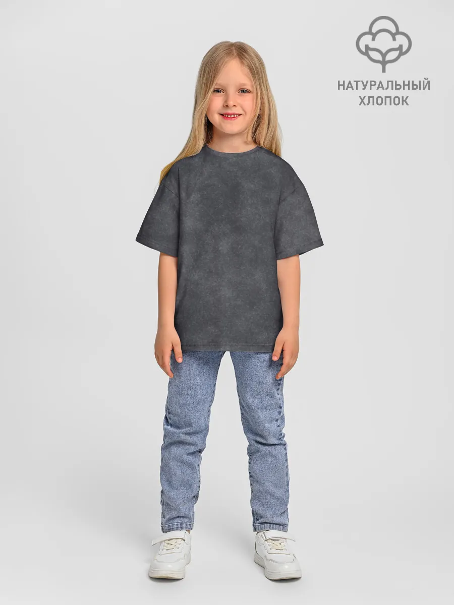 Детская футболка. Оверсайз / Варёнка dark grey