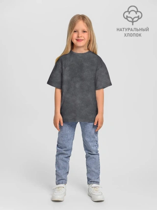 Детская футболка. Оверсайз / Варёнка dark grey