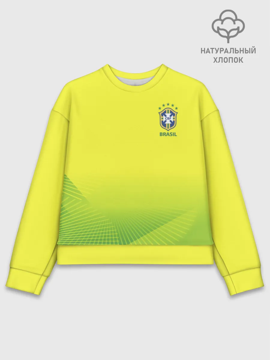 Женский свитшот базовый хлопок / Football Бразилия
