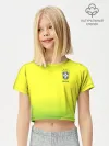 Футболка для девочки укороченная базовая хлопок / Football Бразилия
