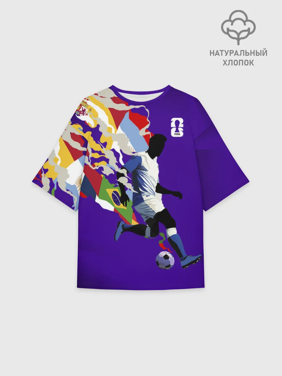 Женская футболка оверсайз хлопок / Fifa World Cup