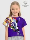 Футболка для девочки укороченная оверсайз хлопок / Fifa World Cup
