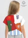 Футболка для девочки укороченная оверсайз хлопок / Fifa коллаж