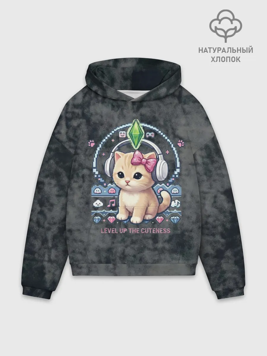 Худи мужской оверсайз хлопок / Я Звезда Ютуб Уу Ага Котик