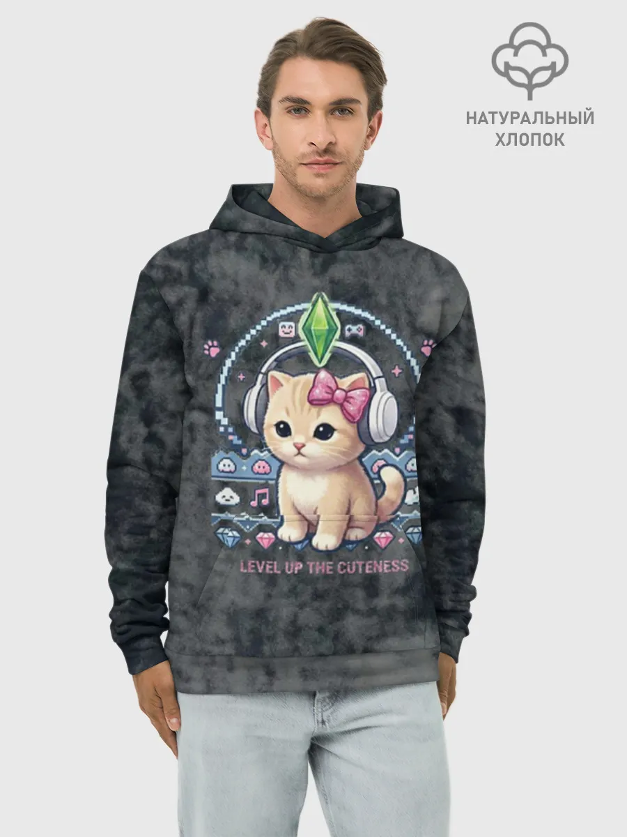 Худи мужской база хлопок / Я Звезда Ютуб Уу Ага Котик