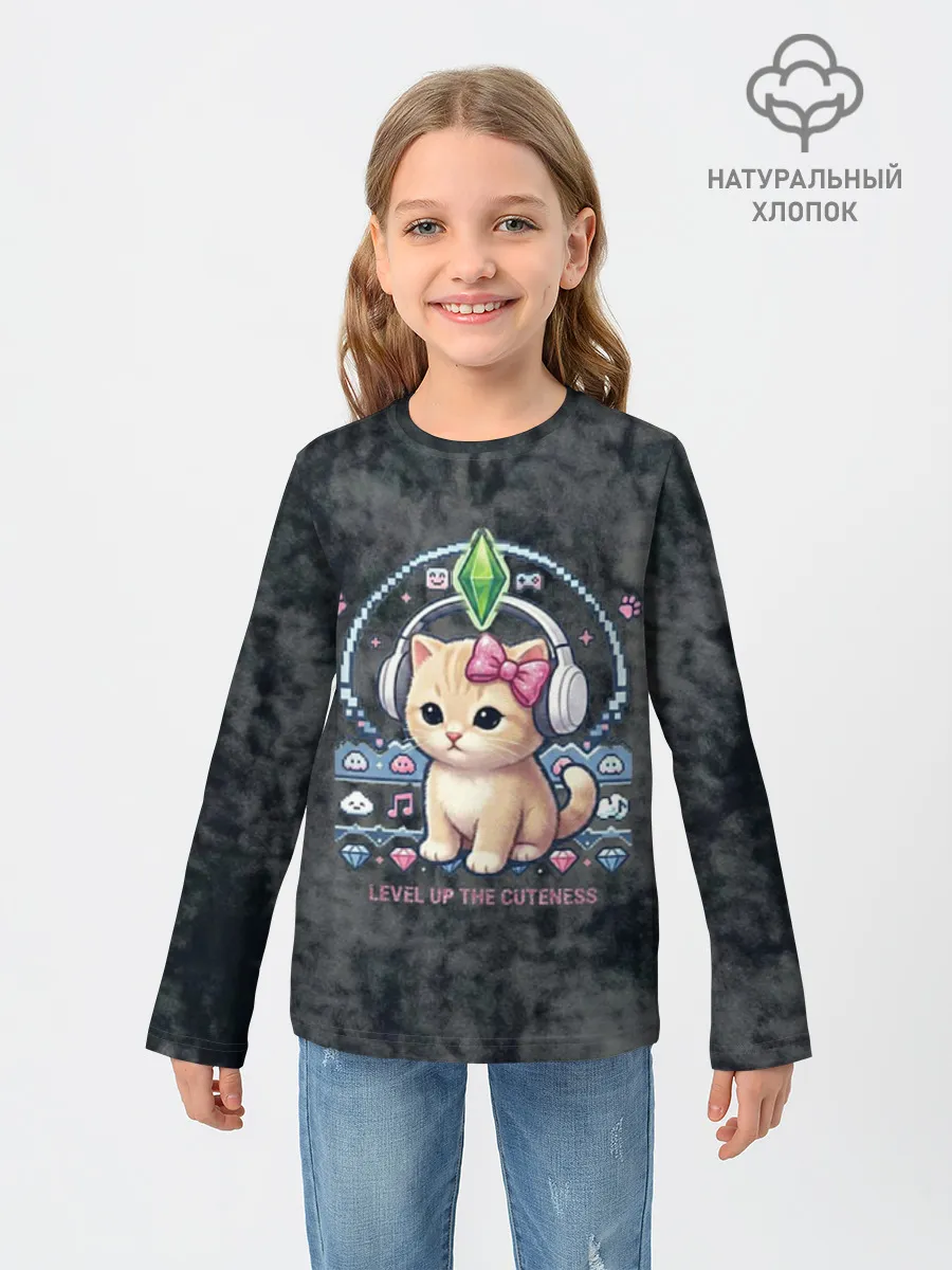 Детский лонгслив хлопок / Я Звезда Ютуб Уу Ага Котик
