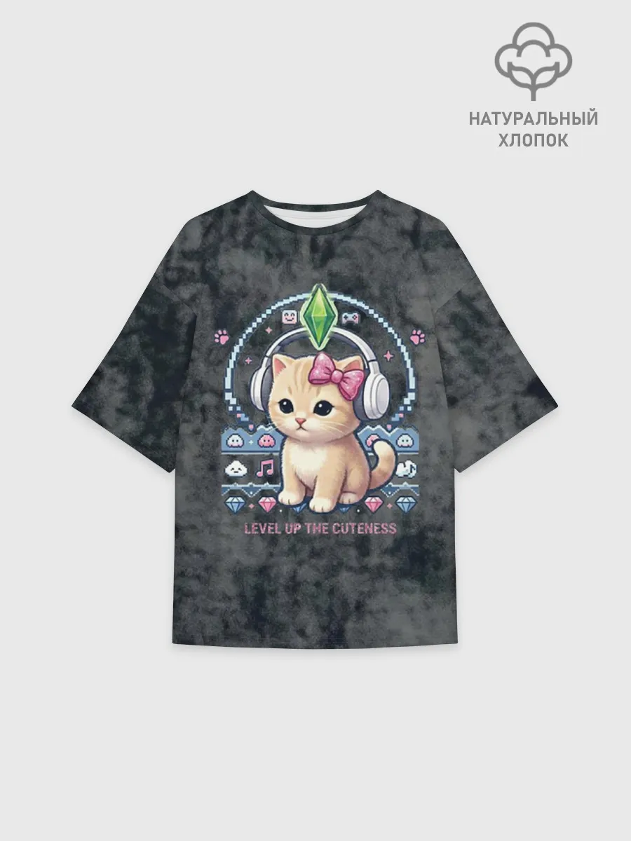 Футболка женская оверсайз премиум / Я Звезда Ютуб Уу Ага Котик