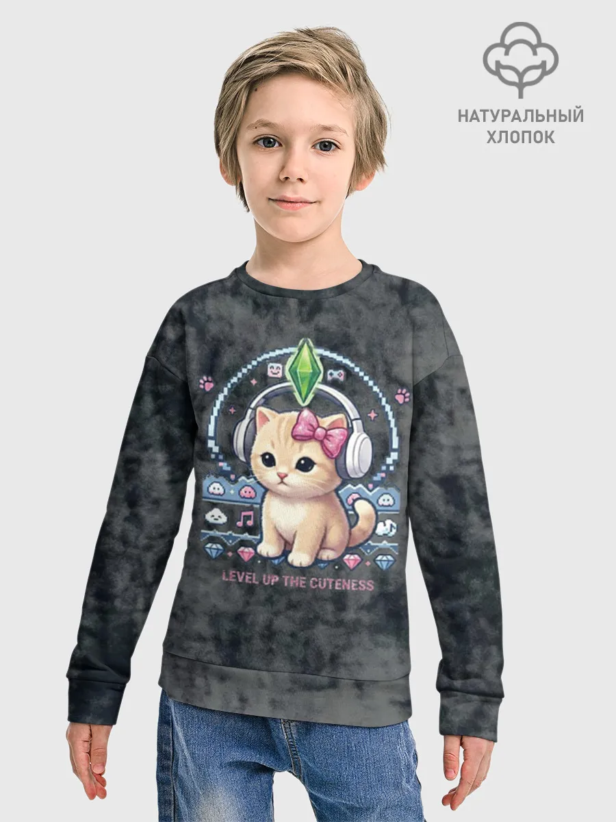 Детский свитшот хлопок / Я Звезда Ютуб Уу Ага Котик