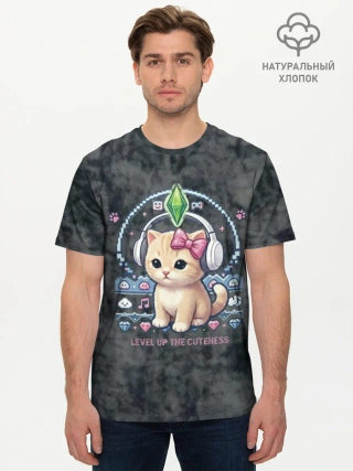 Мужская базовая футболка хлопок / Я Звезда Ютуб Уу Ага Котик