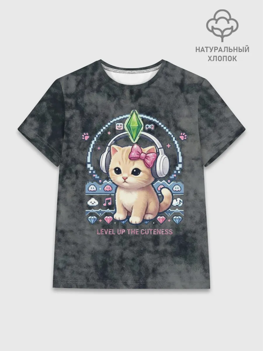 Женская базовая футболка хлопок / Я Звезда Ютуб Уу Ага Котик