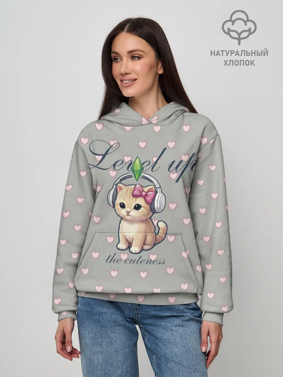 Худи женский база хлопок / Звезда Ютуб Модный лук