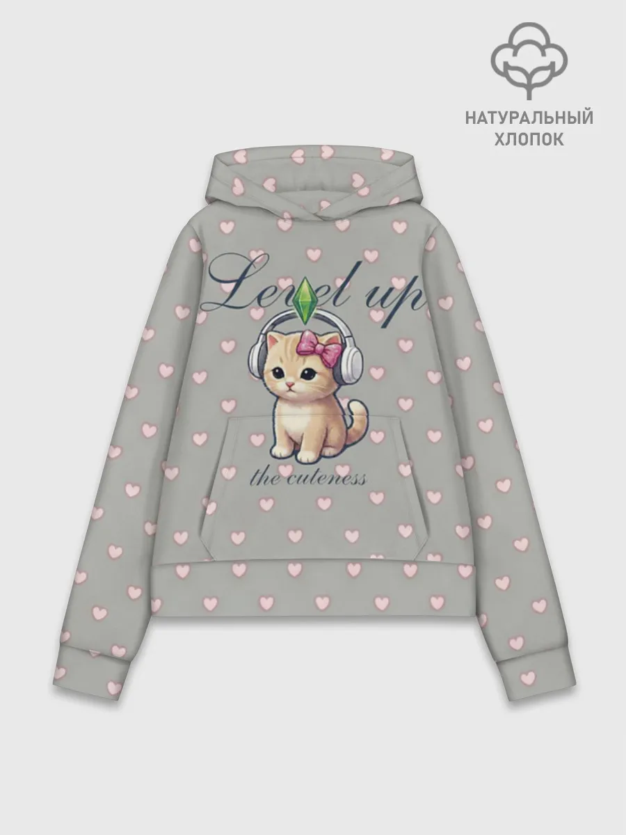 Худи женский база хлопок / Звезда Ютуб Модный лук