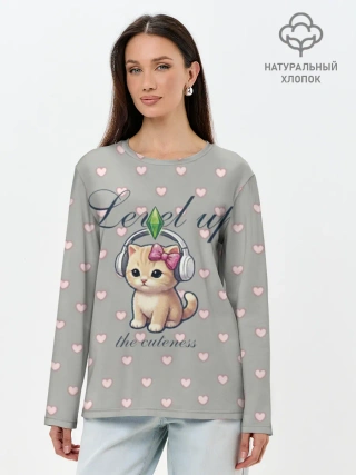 Лонгслив женский. Хлопок / Звезда Ютуб Модный лук