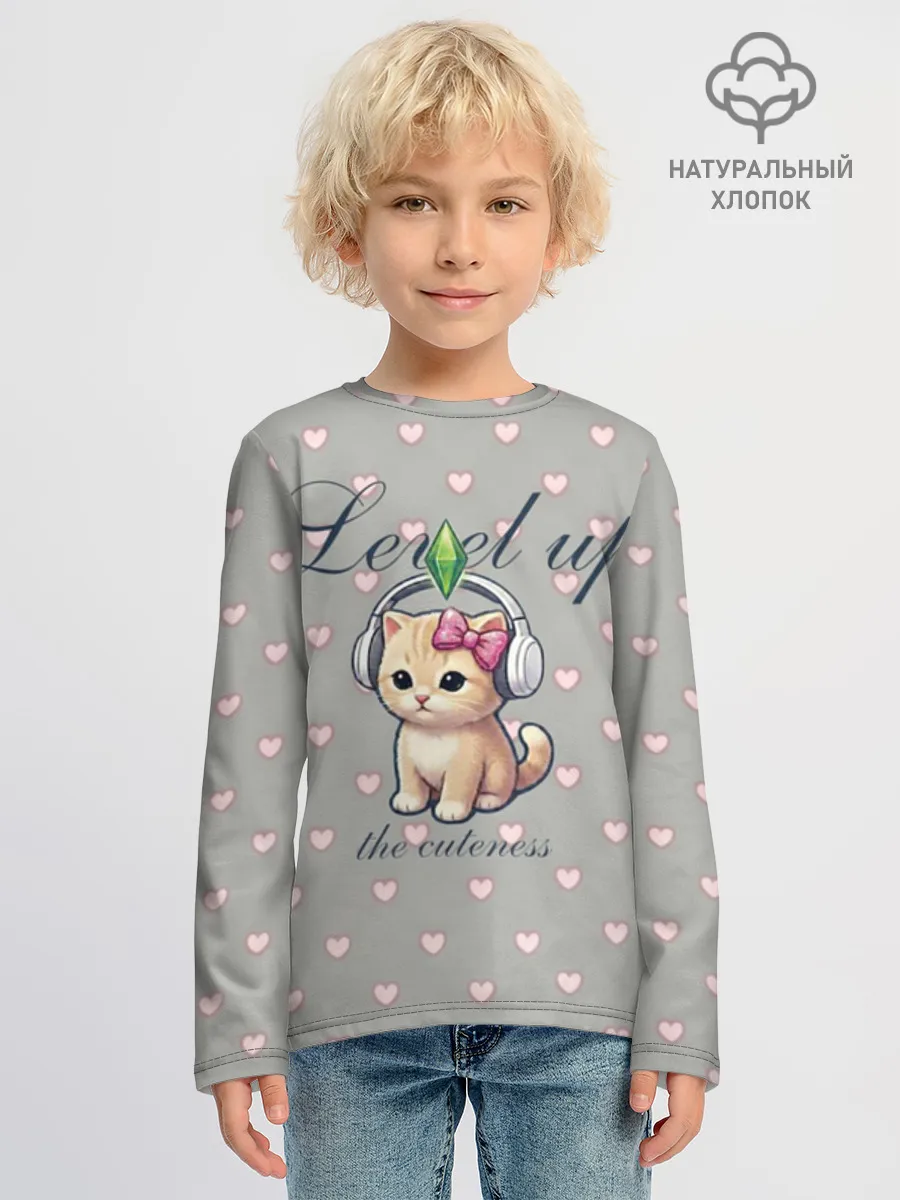 Детский лонгслив хлопок / Звезда Ютуб Модный лук