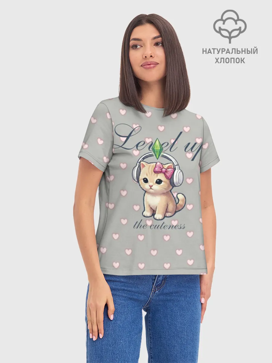 Женская базовая футболка хлопок / Звезда Ютуб Модный лук