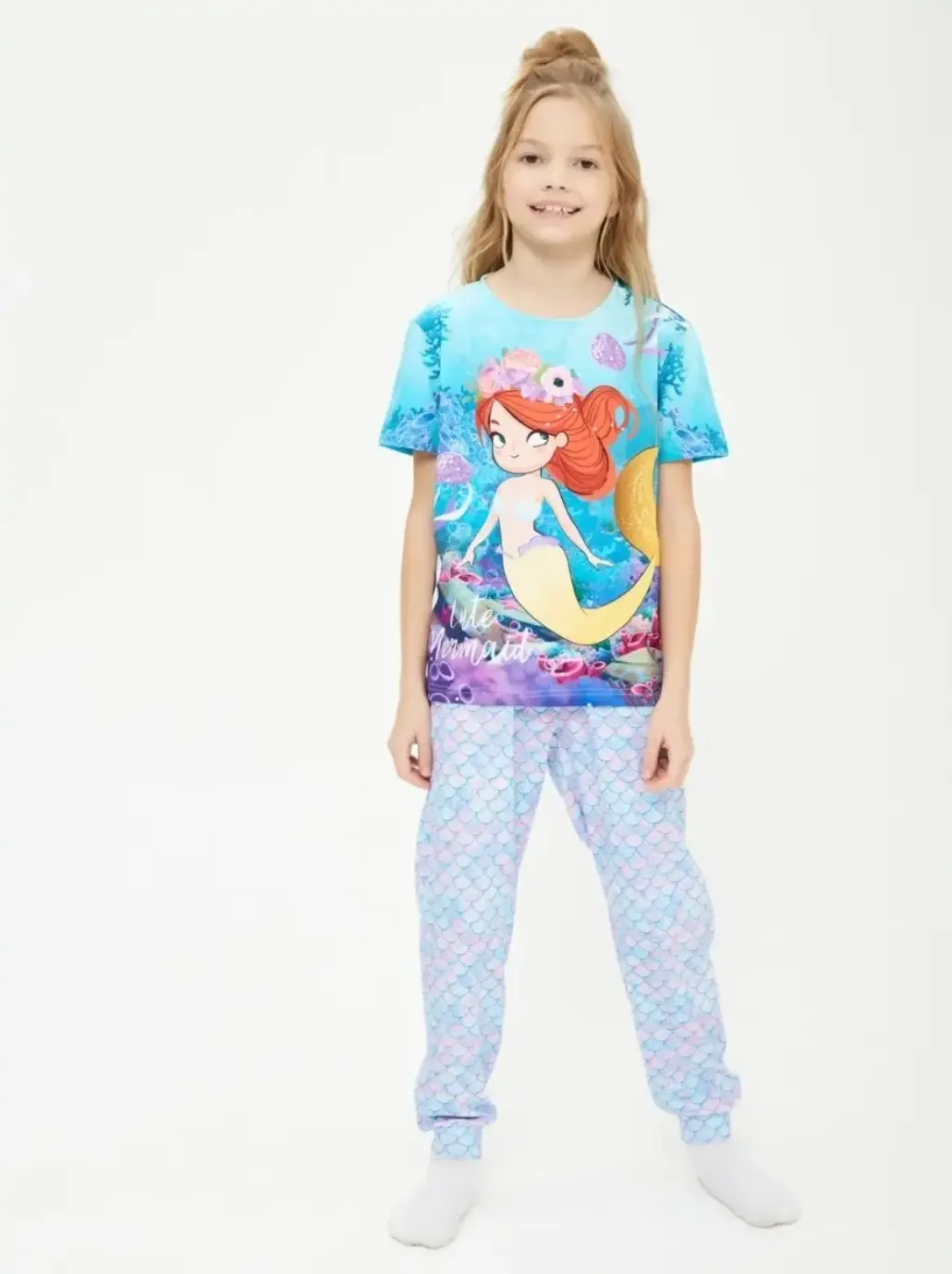 Детская пижама с брюками хлопок / Русалочка