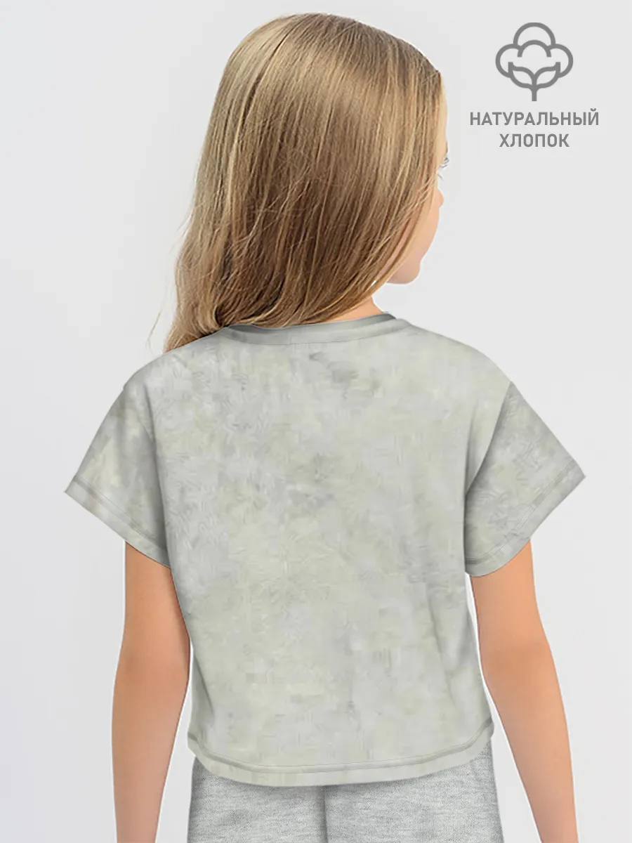 Футболка для девочки укороченная оверсайз хлопок / MoneyPulatorsha