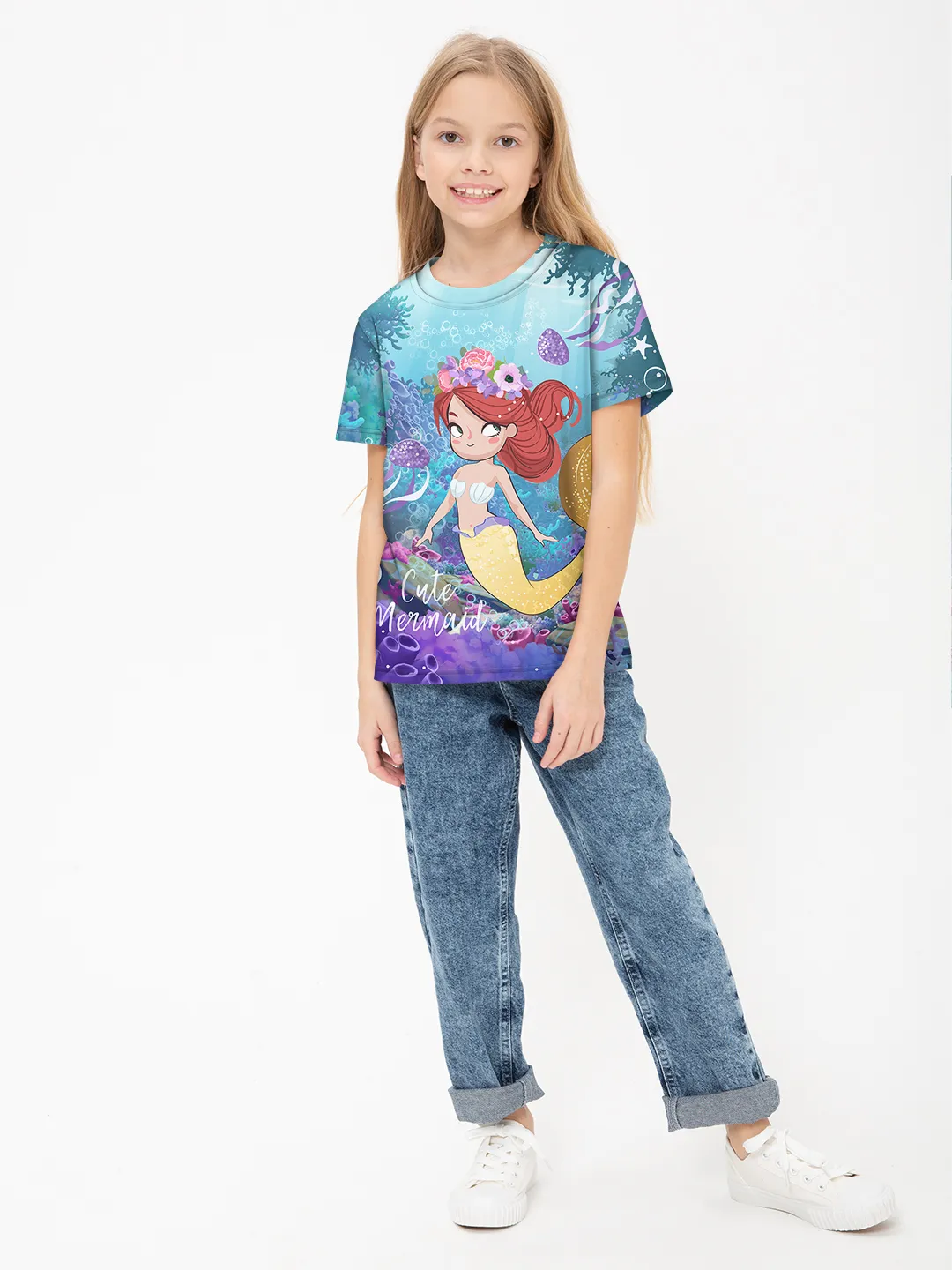 Детская футболка хлопок / Русалочка