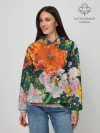 Худи женский база хлопок / Orange flowers