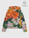 Худи женский оверсайз хлопок / Orange flowers