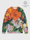 Мужской свитшот оверсайз хлопок / Orange flowers
