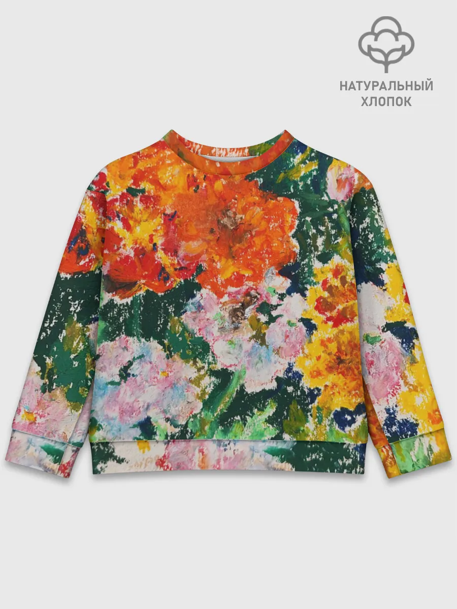 Детский свитшот хлопок / Orange flowers