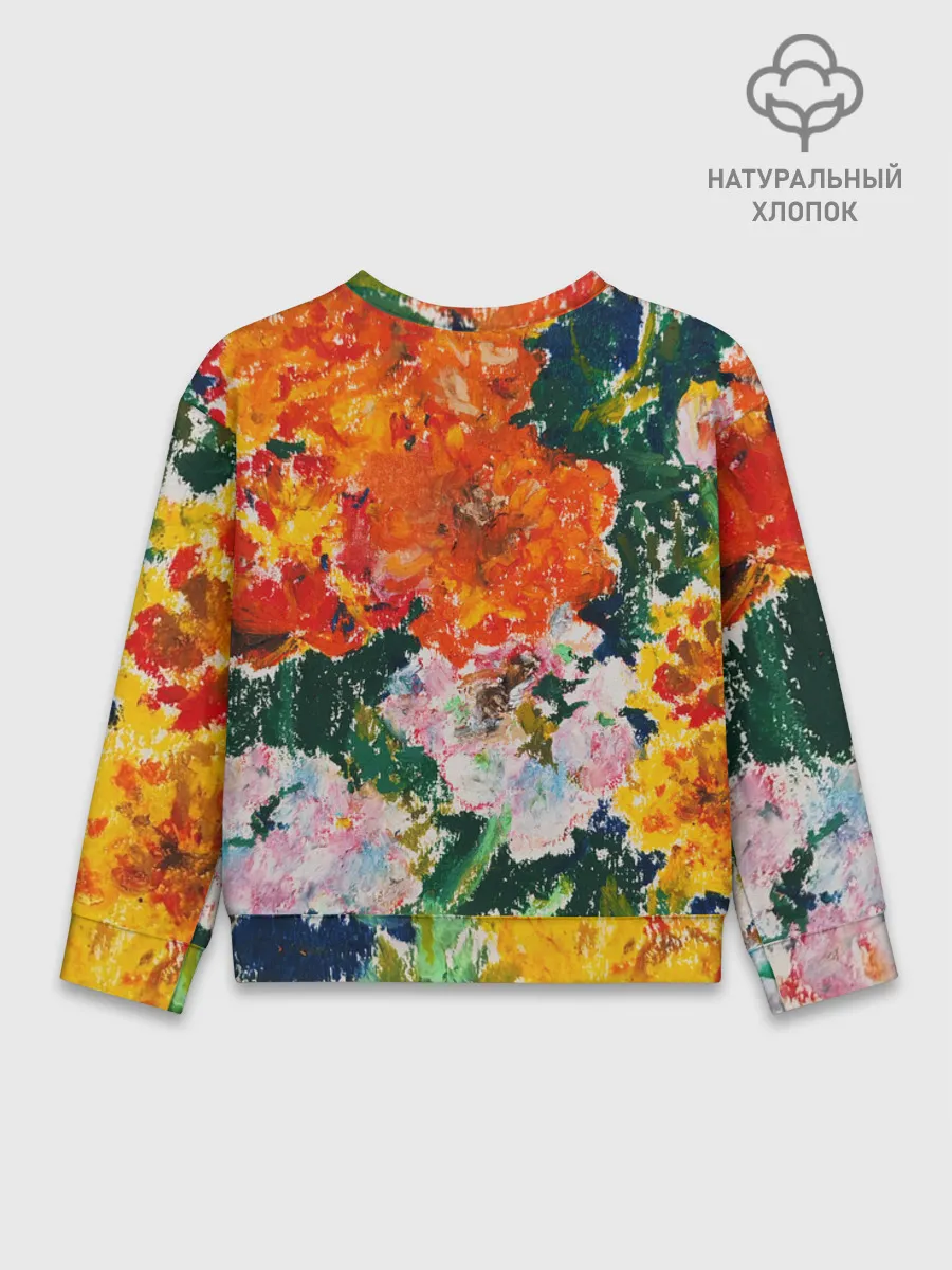 Детский свитшот хлопок / Orange flowers