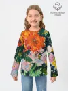 Детский лонгслив хлопок / Orange flowers